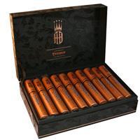 Alec Bradley Tempus premium cigars in a 10-count tubos box, showcasing the neatly arranged cigars with branded packaging.