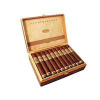 A close-up of Alec Bradley Tempus Magnus premium cigars in a 20-count box, showcasing the cigar bands and packaging.