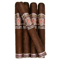 Alec Bradley Tempus Medius premium cigars in a 5-pack, showcasing the elegant cigar wrappers and packaging.
