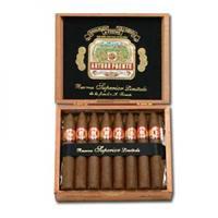 Arturo Fuente Don Carlos Belicoso premium cigars in a 25-count box, featuring dark brown wrappers and elegant packaging.
