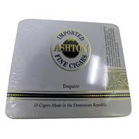 Ashton Classic Esquires cigarillos in a 10-count tin, featuring small premium cigars with the Ashton brand label.