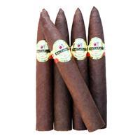 Five Baccarat Maduro premium cigars in a belicoso shape, featuring dark, rich Maduro wrappers.