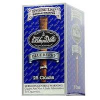 Bluntville Blueberry Double Wrapped Cigars in a box, featuring machine-made cigars with blueberry-flavored natural leaf wrappers.