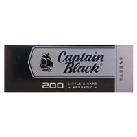 Captain Black Sweets Little Cigars carton showing 200 sweet-flavored little cigars in a colorful box.