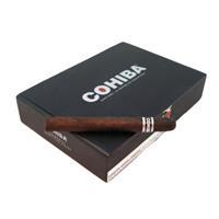 Cohiba Black premium cigars in a Churchill 25-count box, showcasing the dark, smooth wrapper and elegant packaging.