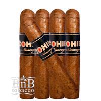 Five Cohiba Nicaragua premium cigars in a pack, showcasing smooth dark wrappers and detailed cigar bands.