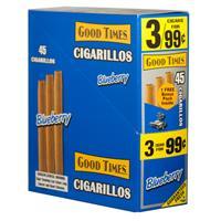 Good Times Blueberry Cigarillos Machine Made Good Times Blueberry 15 Packs of 3 (45ct) 