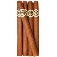 Box of five Macanudo Café premium cigars featuring the Baron de Rothschild sampler, showcasing elegant cigar packaging.