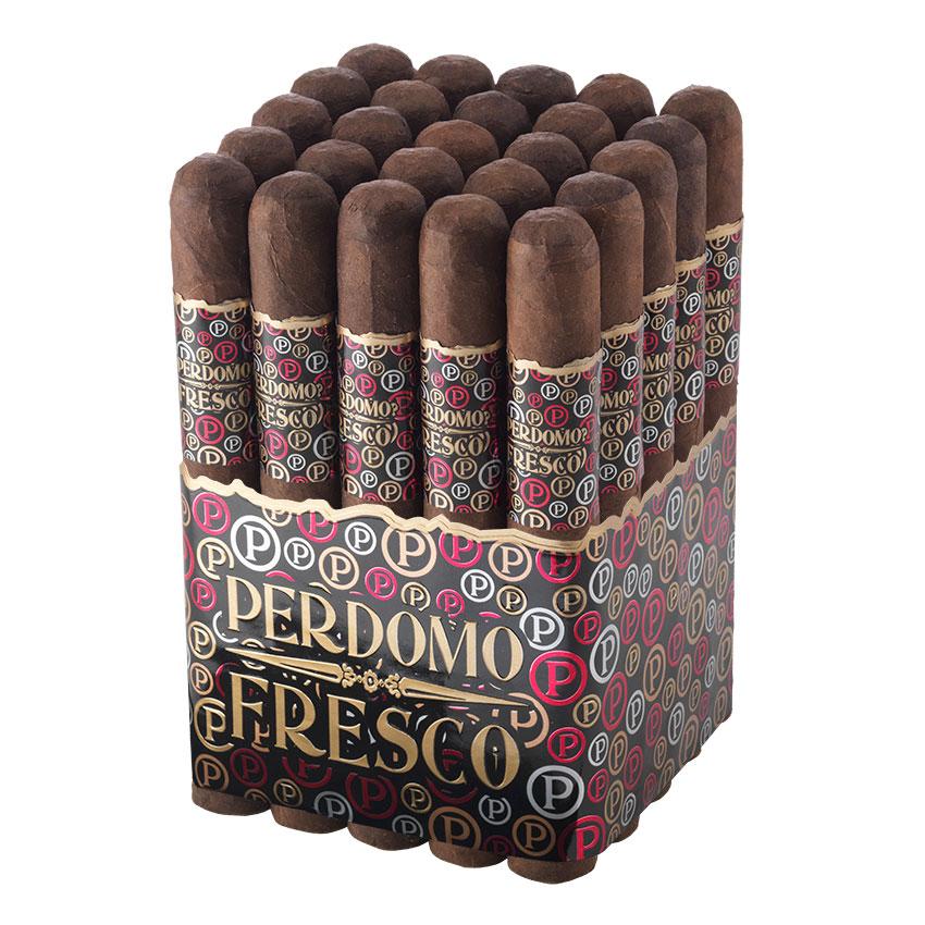 Perdomo Fresco Maduro premium cigar displayed in its torpedo shape with dark Maduro wrapper and detailed band.