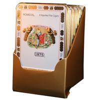 Box of Romeo y Julieta small premium cigars in a tin, featuring 30 cigars with detailed branding and packaging.