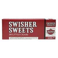 Swisher Sweets Original Little Cigars in a carton, showing 200 count pack of flavored cigarillos by Swisher Sweets.