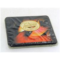 Tatiana Mini Cherry Cigarillos in a 50-count tin, premium cigars with cherry flavor, showcasing the small, flavorful cigars inside.