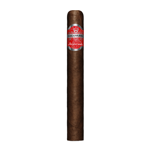 Box-pressed Macanudo Inspirado Red premium cigars in a sleek packaging, showcasing the rich, smooth cigars from the Macanudo brand.