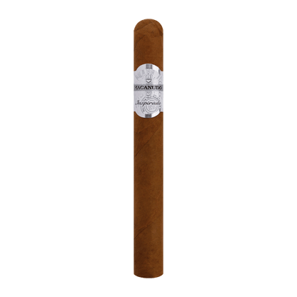 Macanudo Inspirado White premium cigar in white toro shape, showcasing the elegant wrapper and detailed band design.